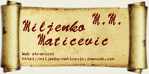 Miljenko Matićević vizit kartica